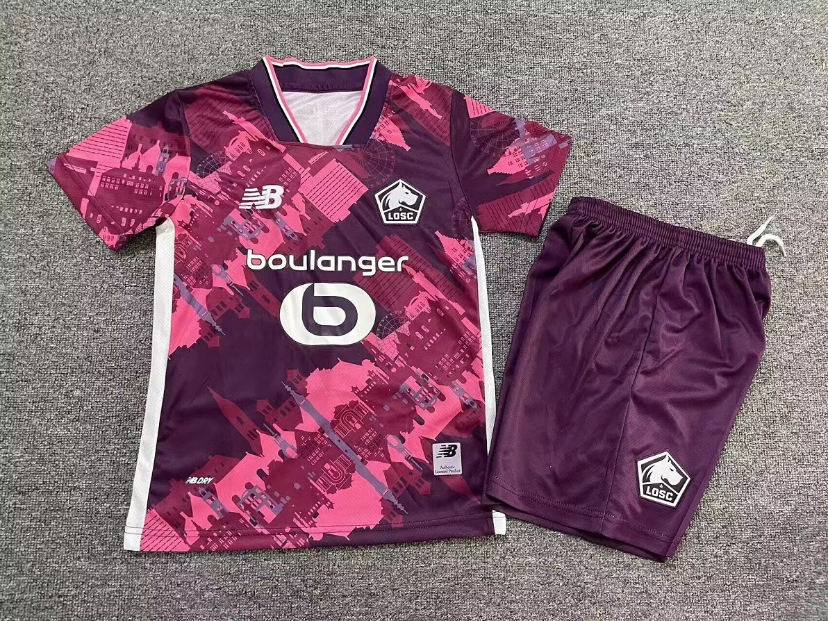 Kids-Lille 25/26 Fourth Purple Soccer Jersey